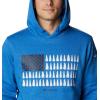 imageColumbia Mens Trek Graphic HoodieBright Indigo HeatherTreestriped Flag