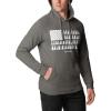 imageColumbia Mens Trek Graphic HoodieCharcoal Heather  Treeline Flag Graphic