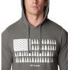 imageColumbia Mens Trek Graphic HoodieCharcoal Heather  Treeline Flag Graphic