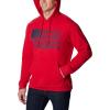 imageColumbia Mens Trek Graphic HoodieMountain RedTreestriped Flag