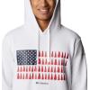 imageColumbia Mens Trek Graphic HoodieWhiteTreestriped Flag