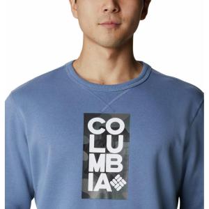 imageColumbia Mens M Logo Fleece CrewBluestoneCsc Stacked Frame Camo
