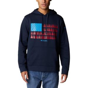 imageColumbia Mens Trek Graphic HoodieCollegiate NavyTreestriped Flag