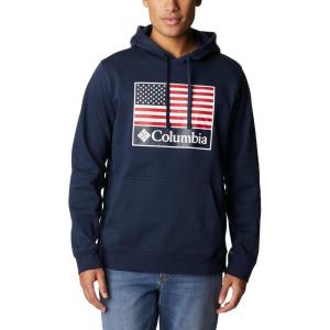imageColumbia Mens Trek Graphic HoodieCollegiate NavyUs Flag Stamp