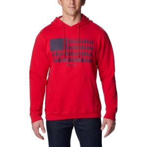 imageColumbia Mens Trek Graphic HoodieMountain RedTreestriped Flag