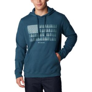 imageColumbia Mens Trek Graphic HoodieNight Wave  Treeline Flag Graphic