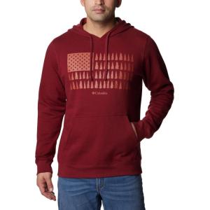 imageColumbia Mens Trek Graphic HoodieRed Jasper  Treeline Flag Graphic
