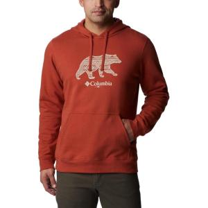 imageColumbia Mens Trek Graphic HoodieWarp Red  Bearly Checkered Peaks Graphic