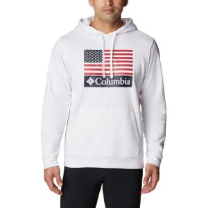 imageColumbia Mens Trek Graphic HoodieWhiteUs Flag Stamp