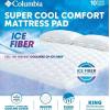 imageColumbia Sportswear Company Quilted Ice Fiber Cooling Mattress Pad  Deep Pocket Fitted Sheet Cover Stretches to fit 1618 Deep  Breathable ampamp Hypoallergenic Plush Bed Topper Protector Twin SizeQueen