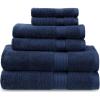 imageColumbia Quick Dry 90 Cotton10 Polyester Super Absorbent OekoTEX Certified 6Piece Bath Towel Value Set Set Includes 2 Bath Towels 2 Hand Towels 2 Washcloths  Nocturnal