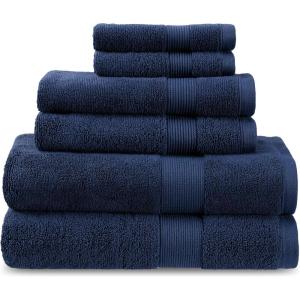 imageColumbia Quick Dry 90 Cotton10 Polyester Super Absorbent OekoTEX Certified 6Piece Bath Towel Value Set Set Includes 2 Bath Towels 2 Hand Towels 2 Washcloths  Nocturnal