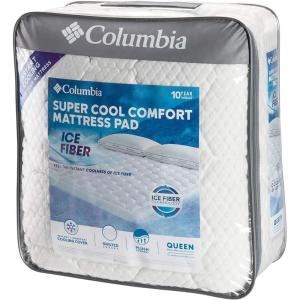 imageColumbia Sportswear Company Quilted Ice Fiber Cooling Mattress Pad  Deep Pocket Fitted Sheet Cover Stretches to fit 1618 Deep  Breathable ampamp Hypoallergenic Plush Bed Topper Protector Twin SizeKing