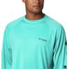 imageColumbia Mens PFG Terminal Tackle Long Sleeve ShirtBright AquaCollegiate Navy Logo