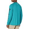 imageColumbia Mens PFG Terminal Tackle Long Sleeve ShirtBright AquaCollegiate Navy Logo