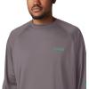 imageColumbia Mens PFG Terminal Tackle Long Sleeve ShirtCity GreyDark Lime Logo
