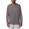 imageColumbia Mens PFG Terminal Tackle Long Sleeve ShirtCity GreyDark Lime Logo