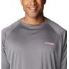 imageColumbia Mens PFG Terminal Tackle Long Sleeve ShirtCity GreyPink Pop Logo