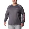 imageColumbia Mens PFG Terminal Tackle Long Sleeve ShirtCity GreyPink Pop Logo