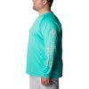 imageColumbia Mens PFG Terminal Tackle Long Sleeve ShirtElectric TurquoiseCool Grey Logo