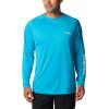 imageColumbia Mens PFG Terminal Tackle Long Sleeve ShirtOcean BlueWhite Logo