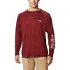 imageColumbia Mens PFG Terminal Tackle Long Sleeve ShirtRed JasperCool Grey Logo