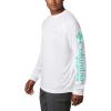 imageColumbia Mens PFG Terminal Tackle Long Sleeve ShirtWhiteBright Aqua Logo