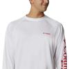 imageColumbia Mens PFG Terminal Tackle Long Sleeve ShirtWhiteRed Spark Logo