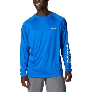 imageColumbia Mens PFG Terminal Tackle Long Sleeve ShirtBlue MacawWhite Logo