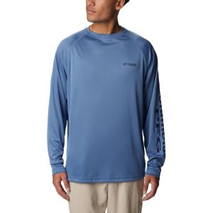 imageColumbia Mens PFG Terminal Tackle Long Sleeve ShirtBluestoneCollegiate Navy Logo