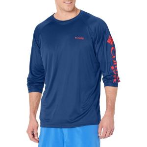 imageColumbia Mens PFG Terminal Tackle Long Sleeve ShirtCarbonRed Spark Logo