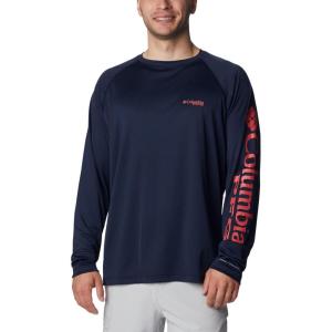 imageColumbia Mens PFG Terminal Tackle Long Sleeve ShirtCollegiate NavySunset Red Logo