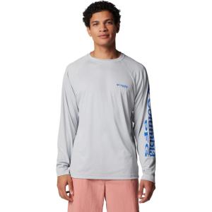imageColumbia Mens PFG Terminal Tackle Long Sleeve ShirtCool GreyVivid Blue Logo