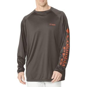 imageColumbia Mens PFG Terminal Tackle Long Sleeve ShirtCypressBright Peach Logo