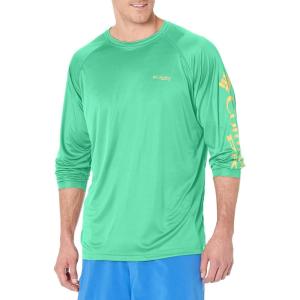 imageColumbia Mens PFG Terminal Tackle Long Sleeve ShirtDark LimeSunlit Logo