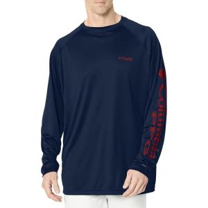 imageColumbia Mens PFG Terminal Tackle Long Sleeve ShirtDark MountainSunset Red