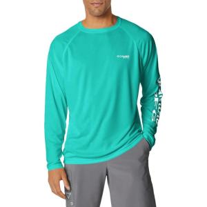 imageColumbia Mens PFG Terminal Tackle Long Sleeve ShirtElectric TurquoiseCool Grey Logo