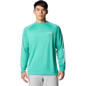 imageColumbia Mens PFG Terminal Tackle Long Sleeve ShirtGlaze GreenWhite Logo