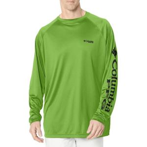 imageColumbia Mens PFG Terminal Tackle Long Sleeve ShirtGreen MambaBlack Logo