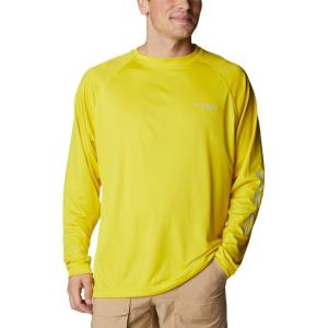 imageColumbia Mens PFG Terminal Tackle Long Sleeve ShirtLaser LemonCool Grey Logo