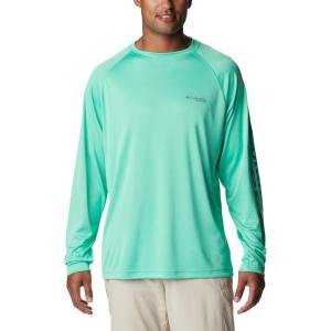 imageColumbia Mens PFG Terminal Tackle Long Sleeve ShirtLight JadeMetal Logo