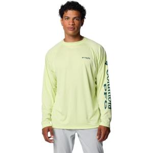 imageColumbia Mens PFG Terminal Tackle Long Sleeve ShirtSpring YellowMidnight Teal Logo