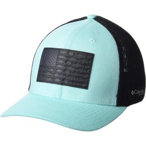 imageColumbia PFG Leather Fish Flag Mesh Ball CapGulf StreamBlack