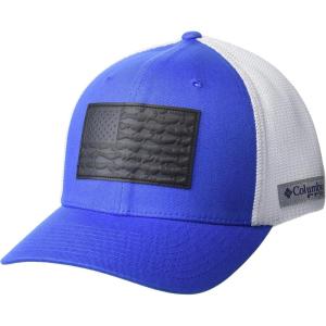 imageColumbia PFG Leather Fish Flag Mesh Ball CapVivid BlueWhite