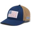 imageColumbia Unisex Adult PFG Fish Flag Mesh Ball CapCarbonAncient FossilPNW Flag