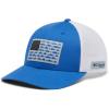 imageColumbia Unisex Adult PFG Fish Flag Mesh Ball CapVivid BlueWhiteUS Fish Flag