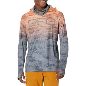 imageColumbia Mens Super Terminal Tackle Vent HoodieOrange Blast Pfg Camo Gradient