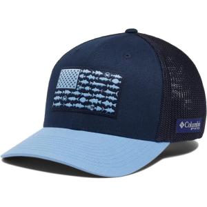 imageColumbia Unisex Adult PFG Fish Flag Mesh Ball CapColl NavyAgate BlueMid Atlantic Flag