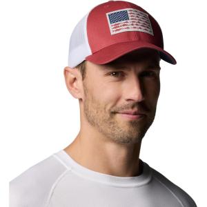 imageColumbia Unisex Adult PFG Fish Flag Mesh Ball CapDusty CrimsonWhiteNocturnal
