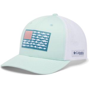 imageColumbia Unisex Adult PFG Fish Flag Mesh Ball CapIcy MornWhiteUs Fish Flag